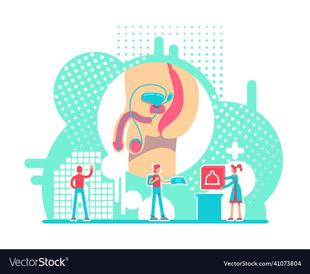 Male reproductive system health flat concept