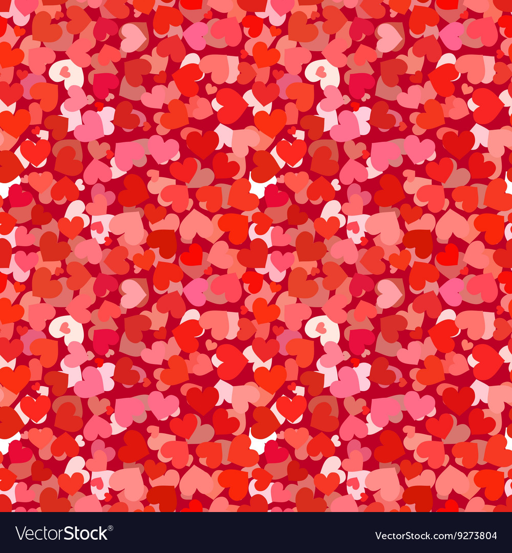 Many red and pink hearts seamless pattern