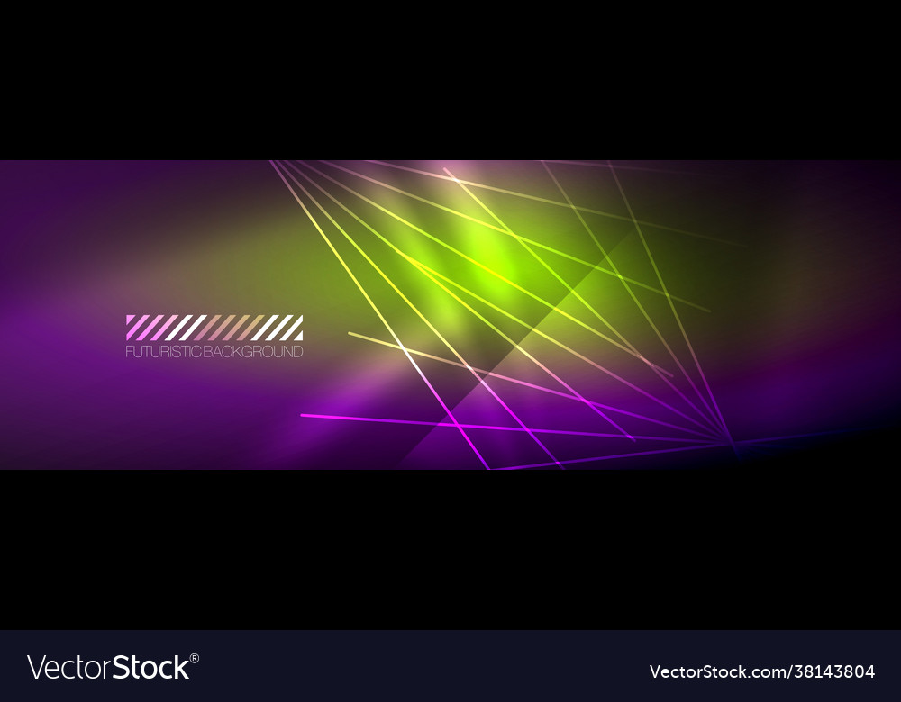 Neon dynamic beams abstract wallpaper Royalty Free Vector