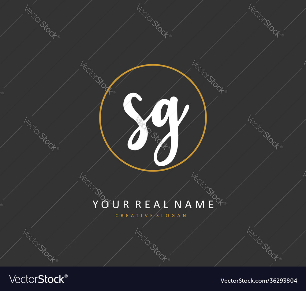 Sg initial letter handwriting and signature logo