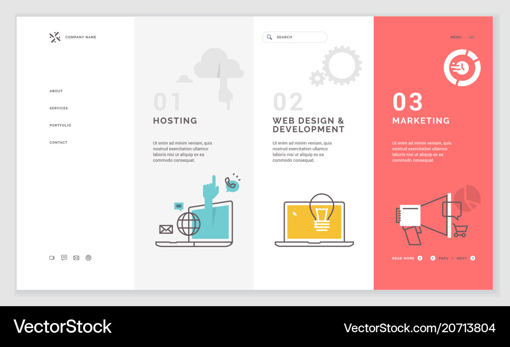 Website template design Royalty Free Vector Image