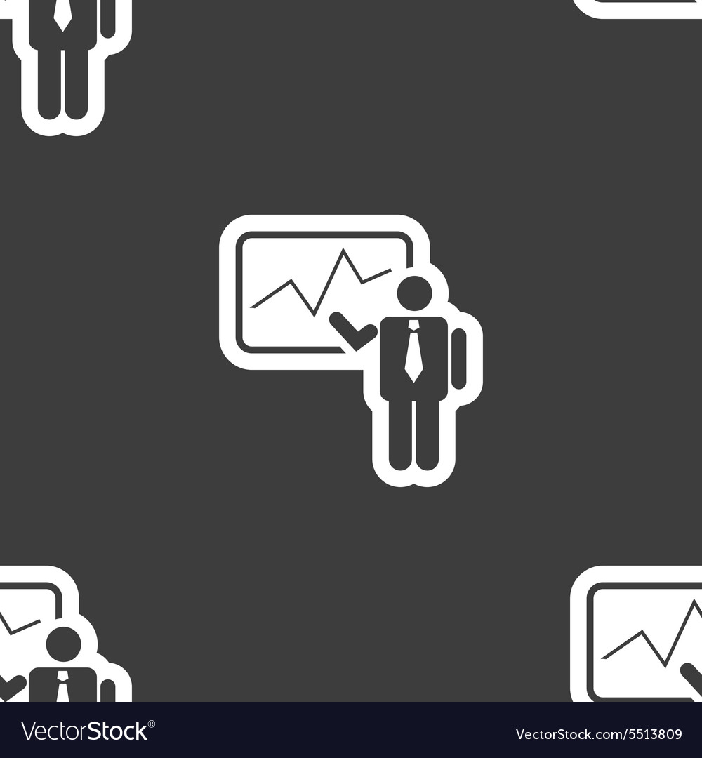 Businessman making report icon sign seamless Vector Image