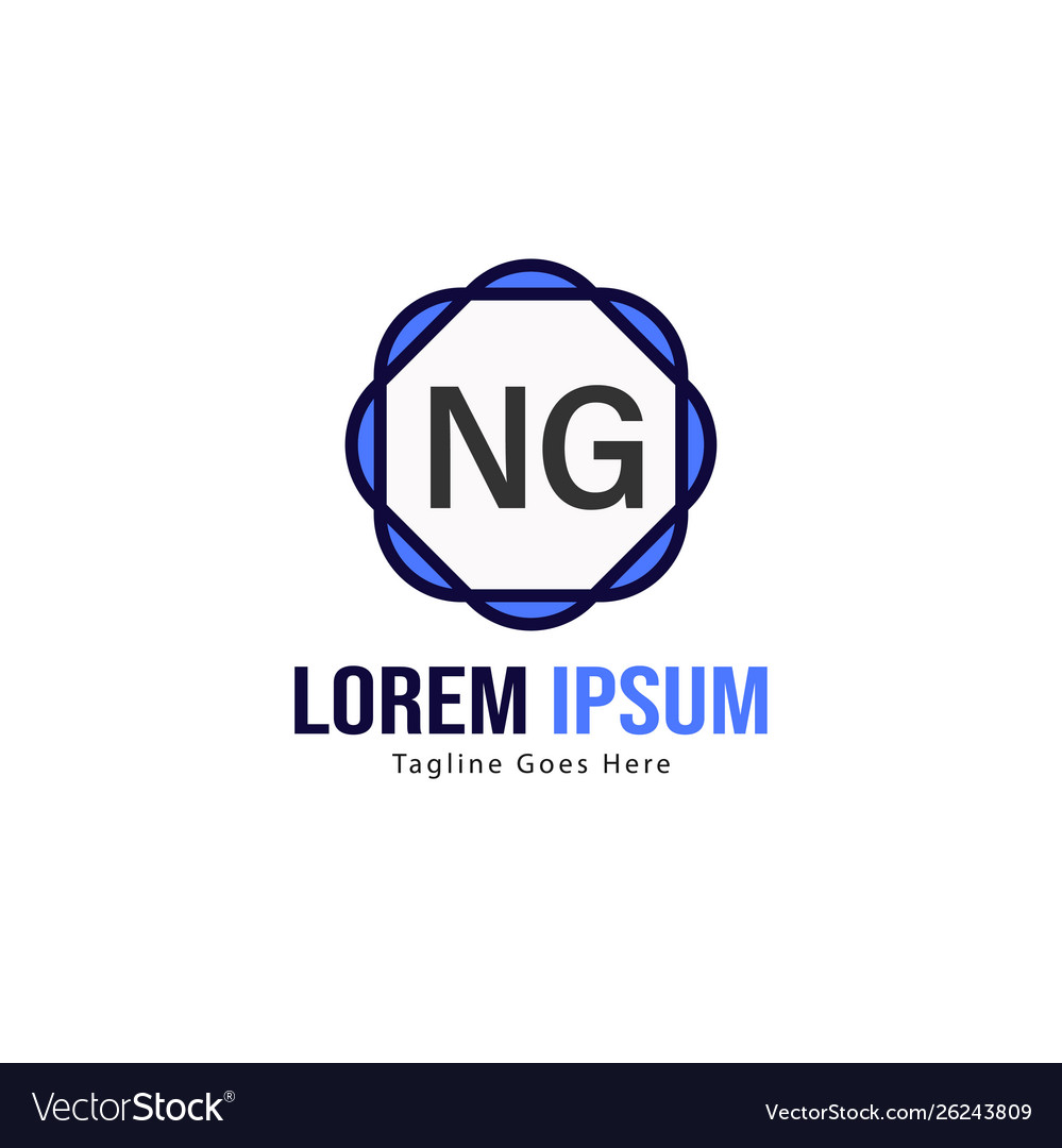 Initial ng logo template with modern frame