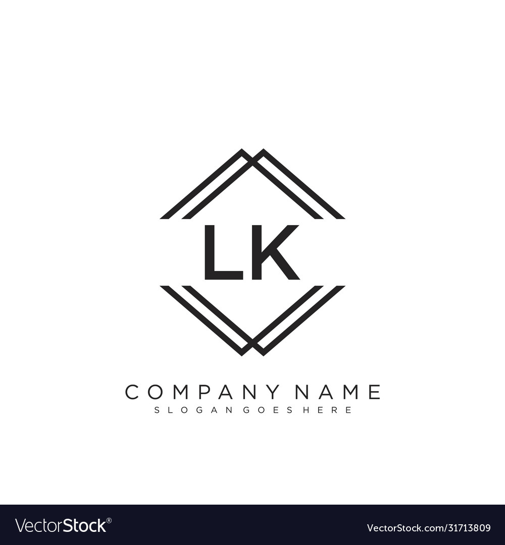 Lk initial handwriting logo design