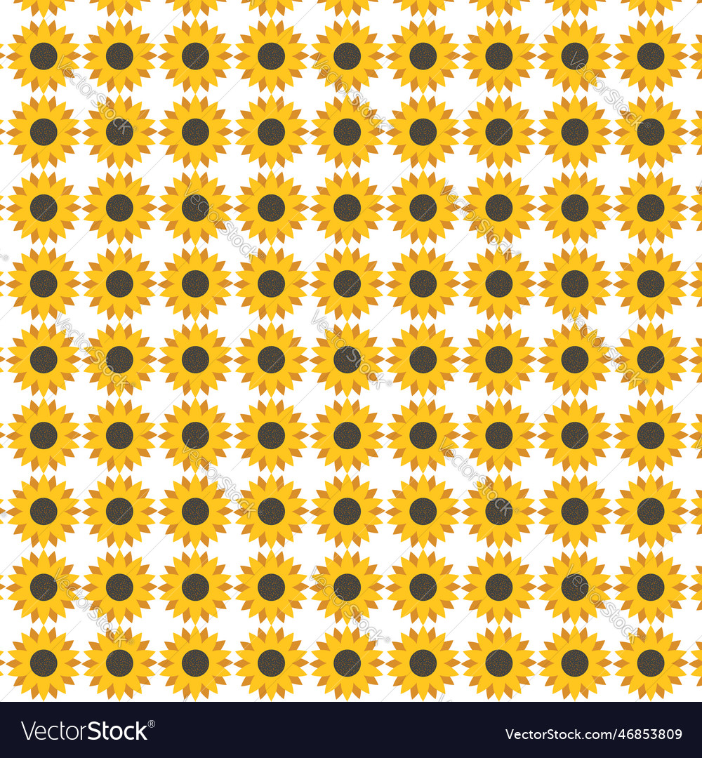 Natural sunflower background pattern Royalty Free Vector