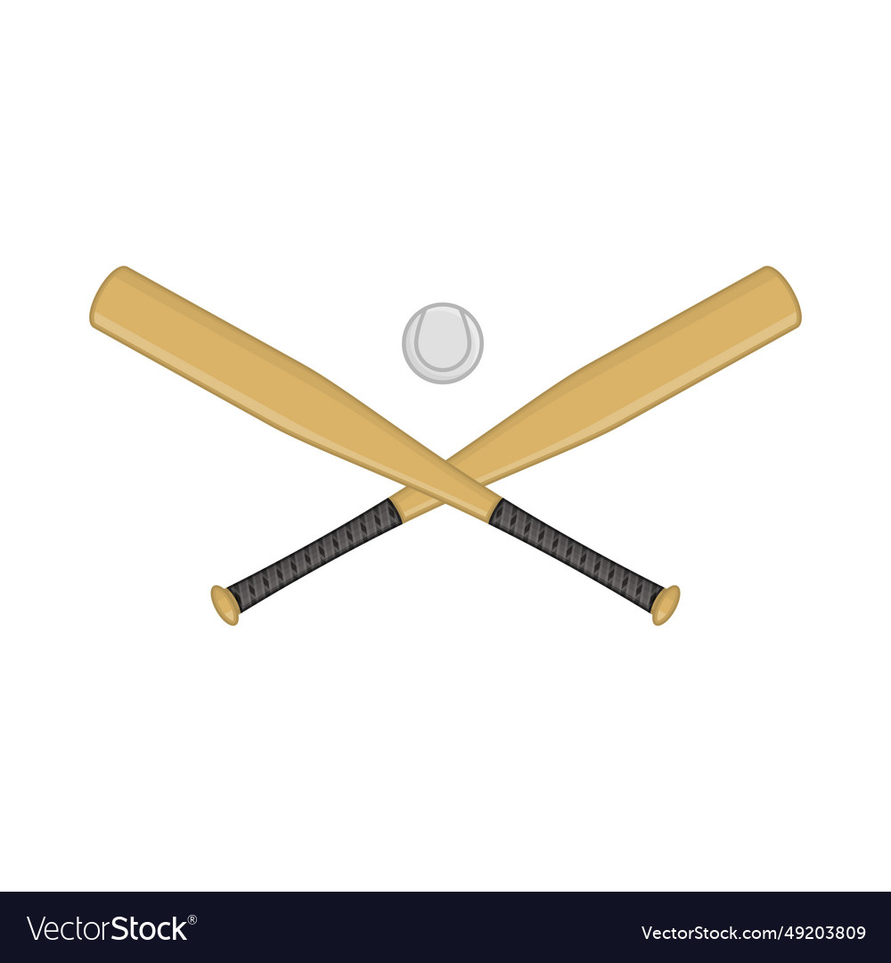 Two baseball bats crossed Royalty Free Vector Image