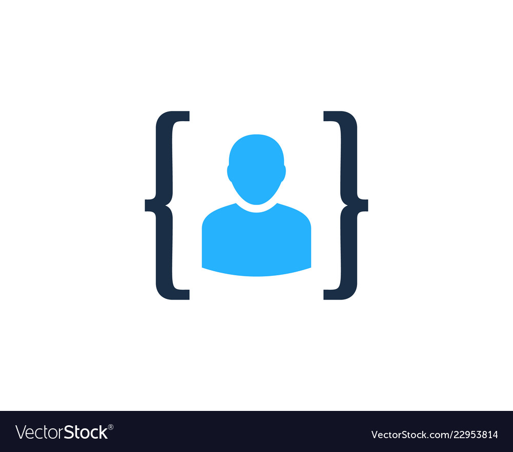 Code user logo icon design Royalty Free Vector Image