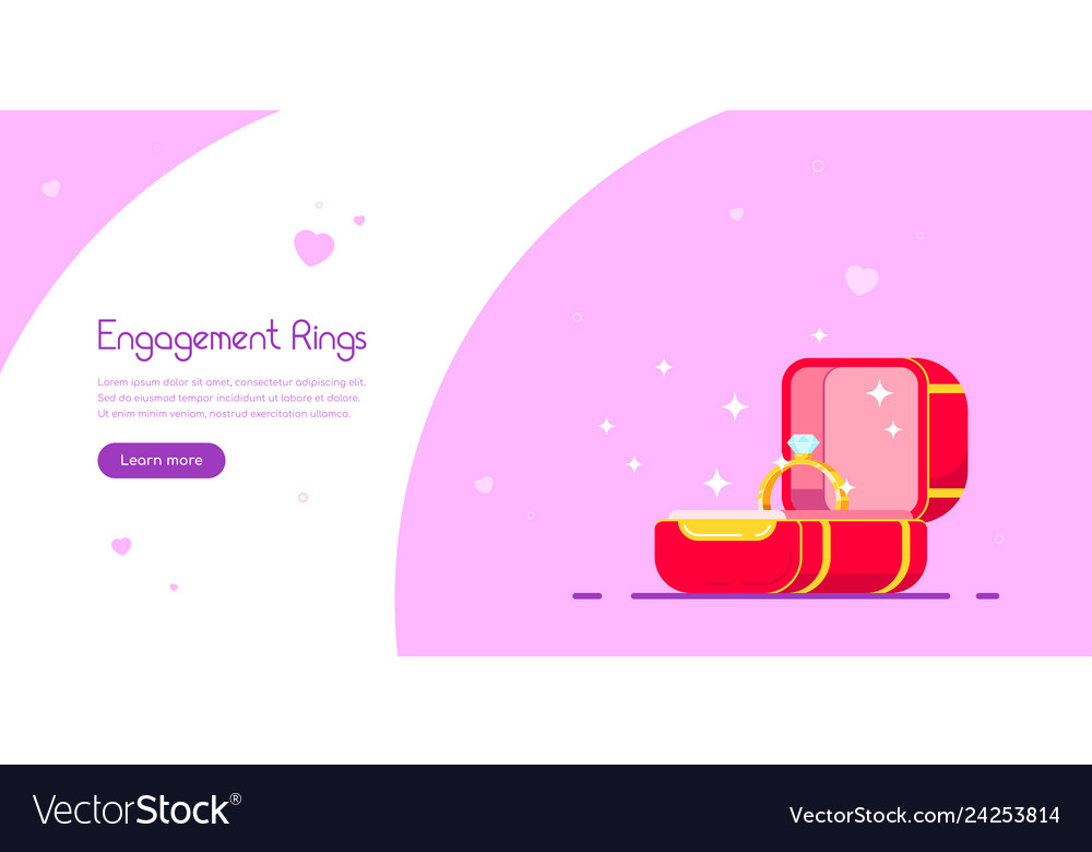 Engagement Ring Banner Design Royalty Free Vector Image
