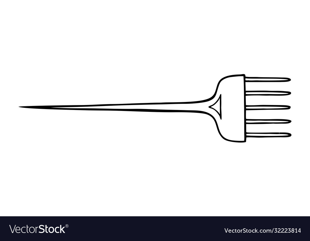 Line Drawing Comb For Styling In Style Of Vector Image