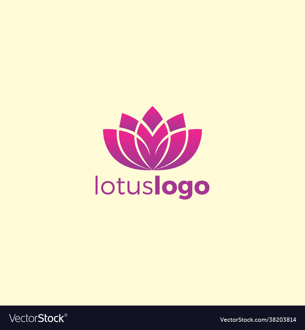 Lotus logo with pink color Royalty Free Vector Image