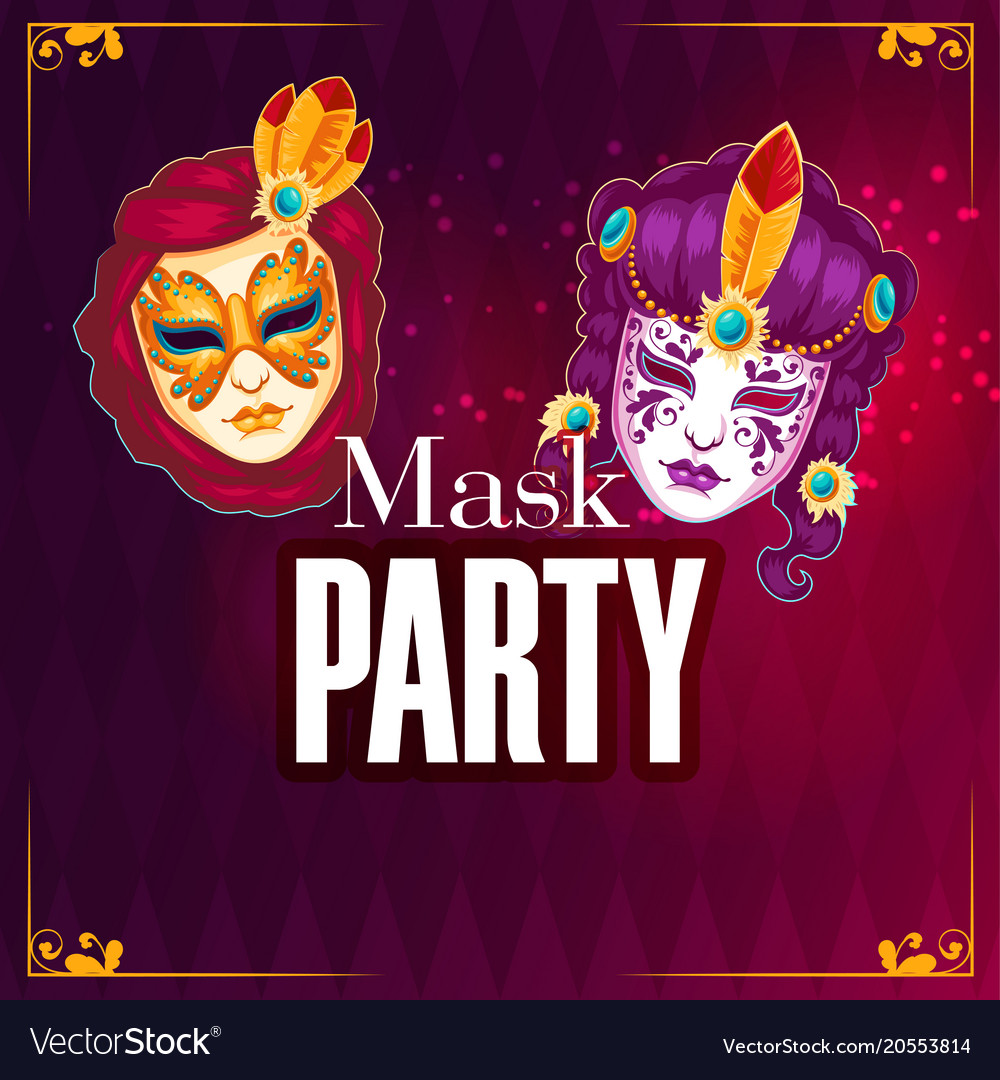 Mask party red background image