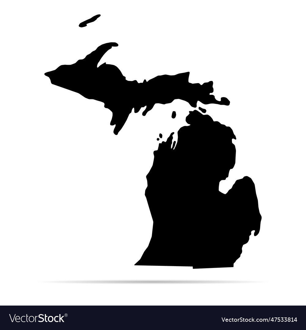 Michigan shape united states of america flat