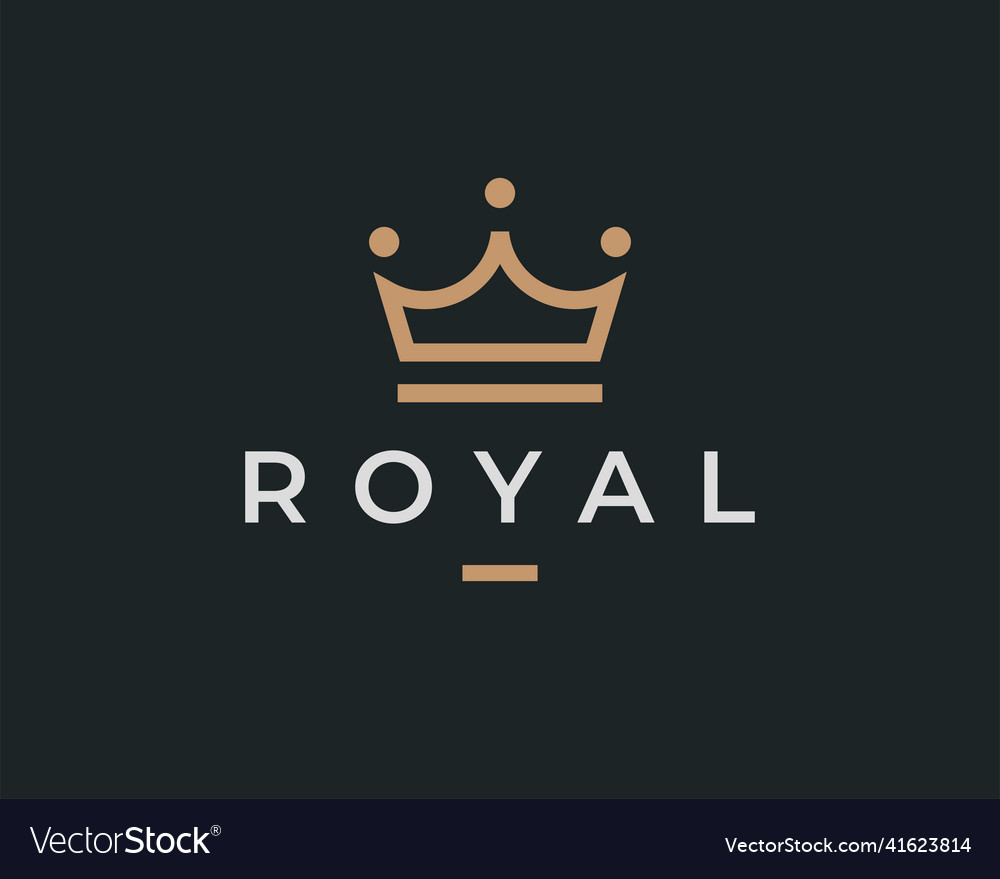 Premium royal crown logo icon Royalty Free Vector Image