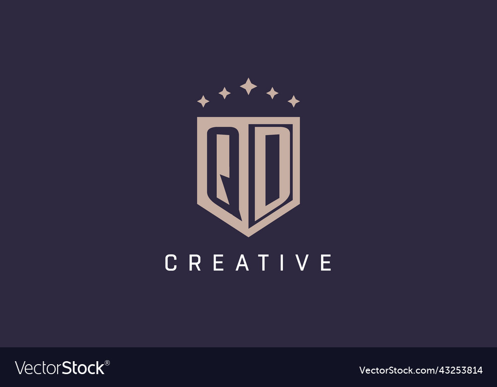 Qd Initial Schild Logo Symbol geometrische Stil Design