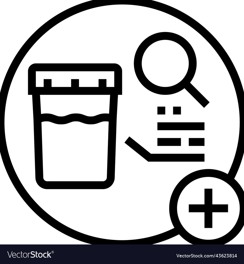 Urine analysis health check line icon