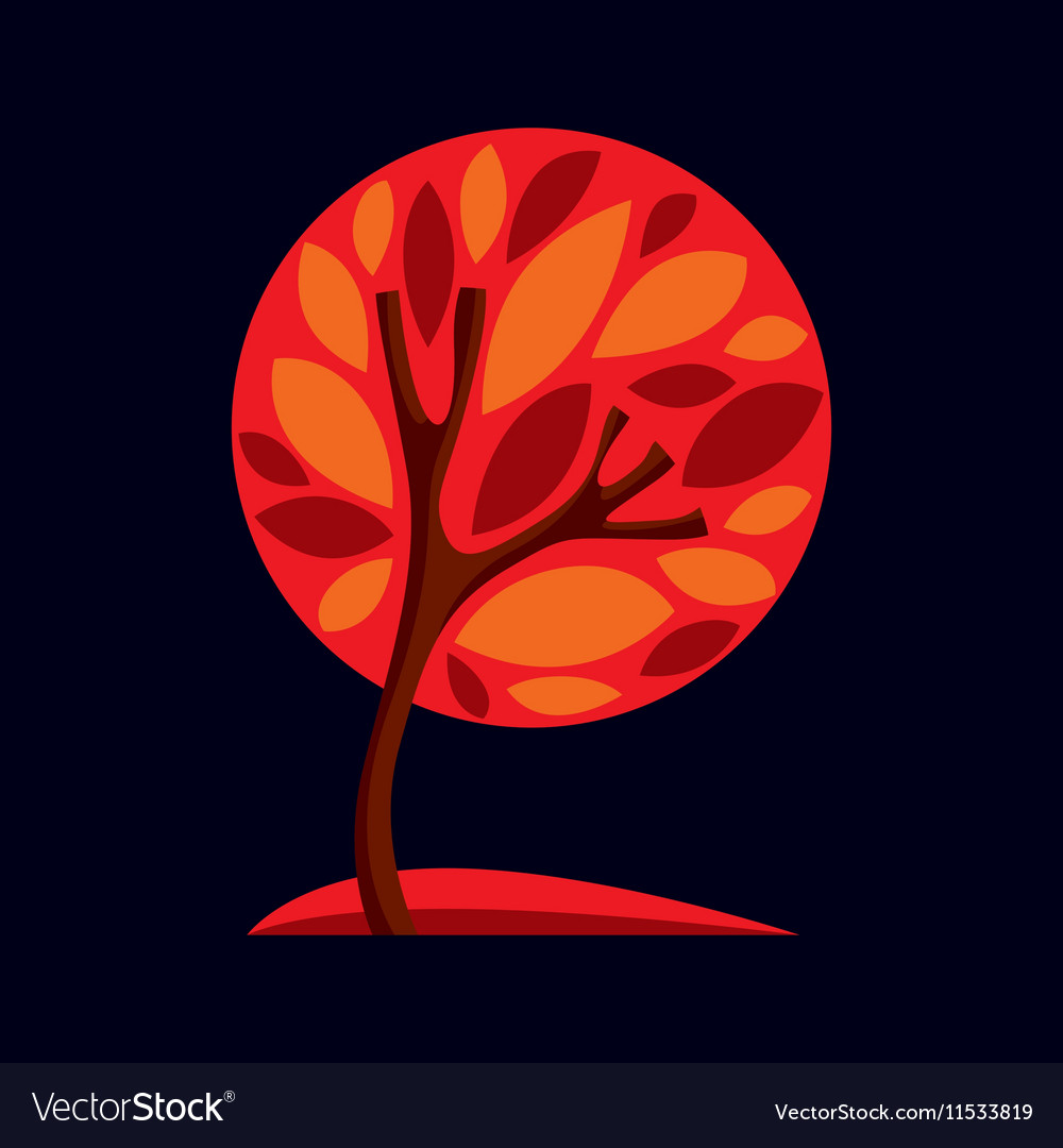 Artistic stylized natural symbol creative tree ca Vector Image