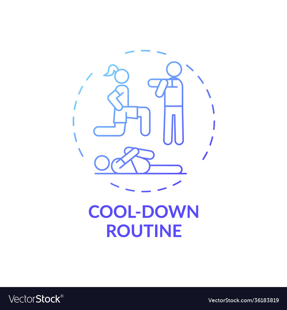 Cool-down routine concept icon Royalty Free Vector Image