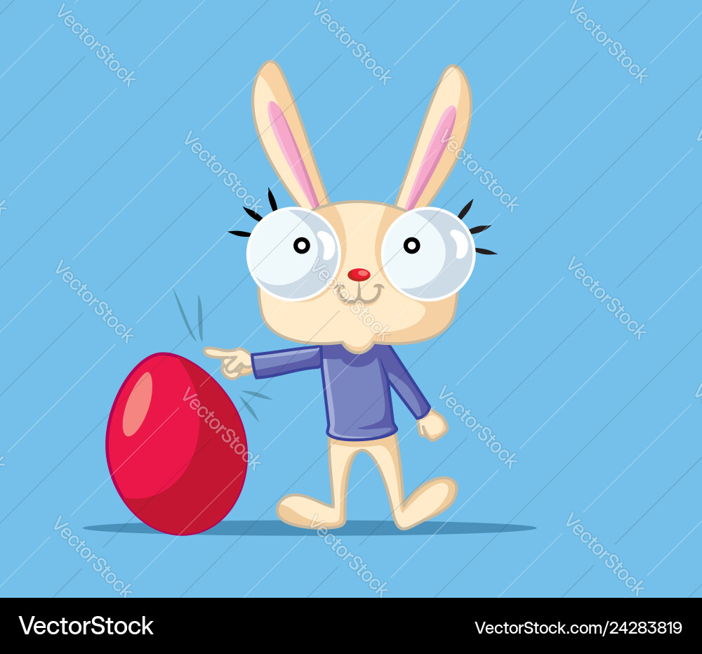 Cute bunny with easter egg Royalty Free Vector Image