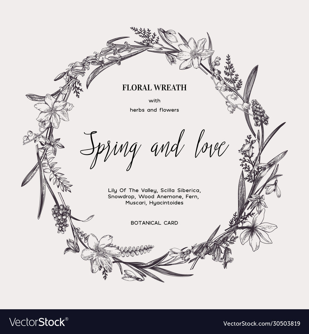 Floral wreath vector image Floral wreath