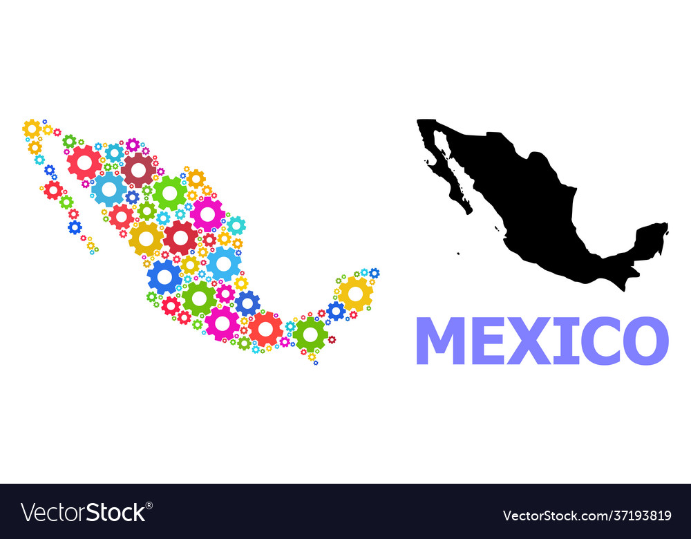 Industrial composition map mexico bright