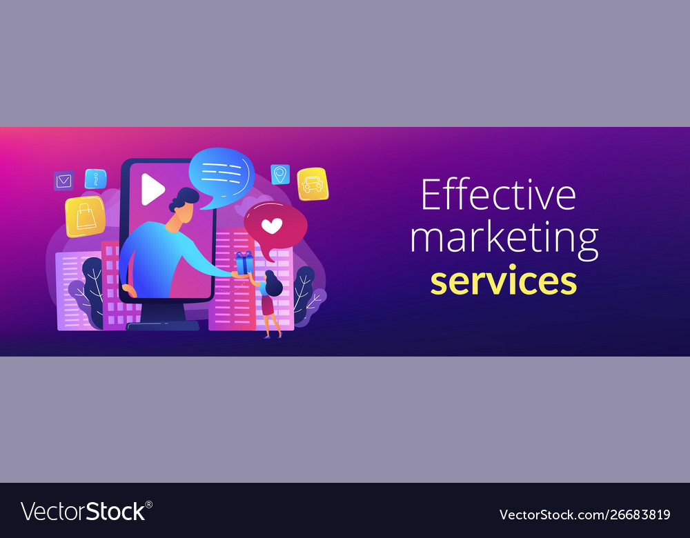 Interactive advertising concept banner header