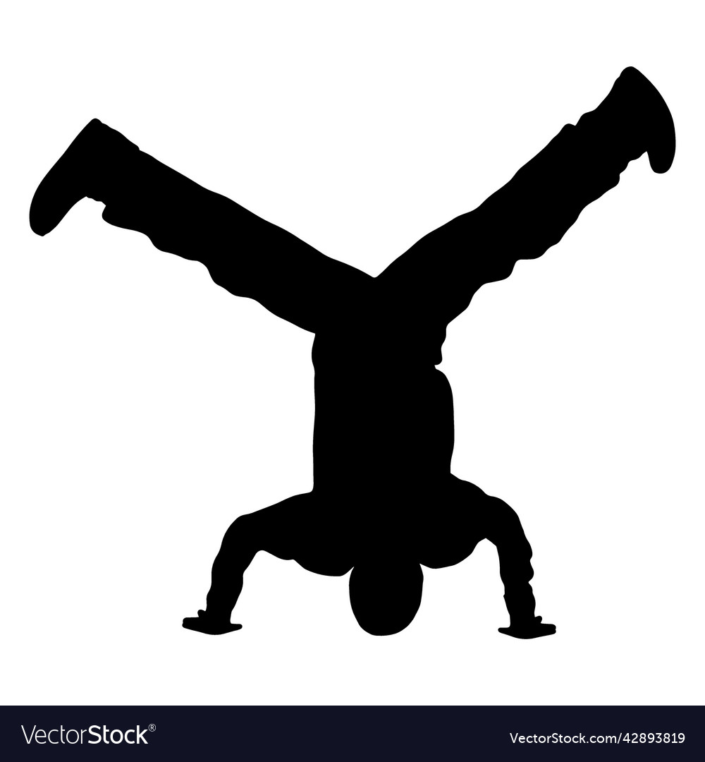 Man breakdancing silhouette high quality Vector Image