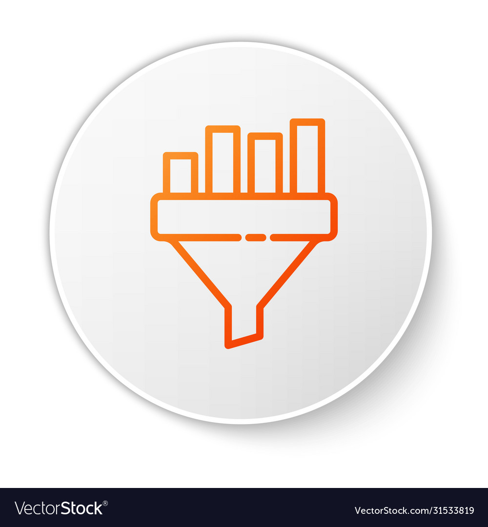 Orange line sales funnel with chart for marketing