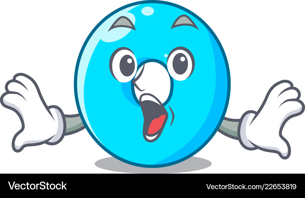 Surprised cartoon the number zero color blue Vector Image