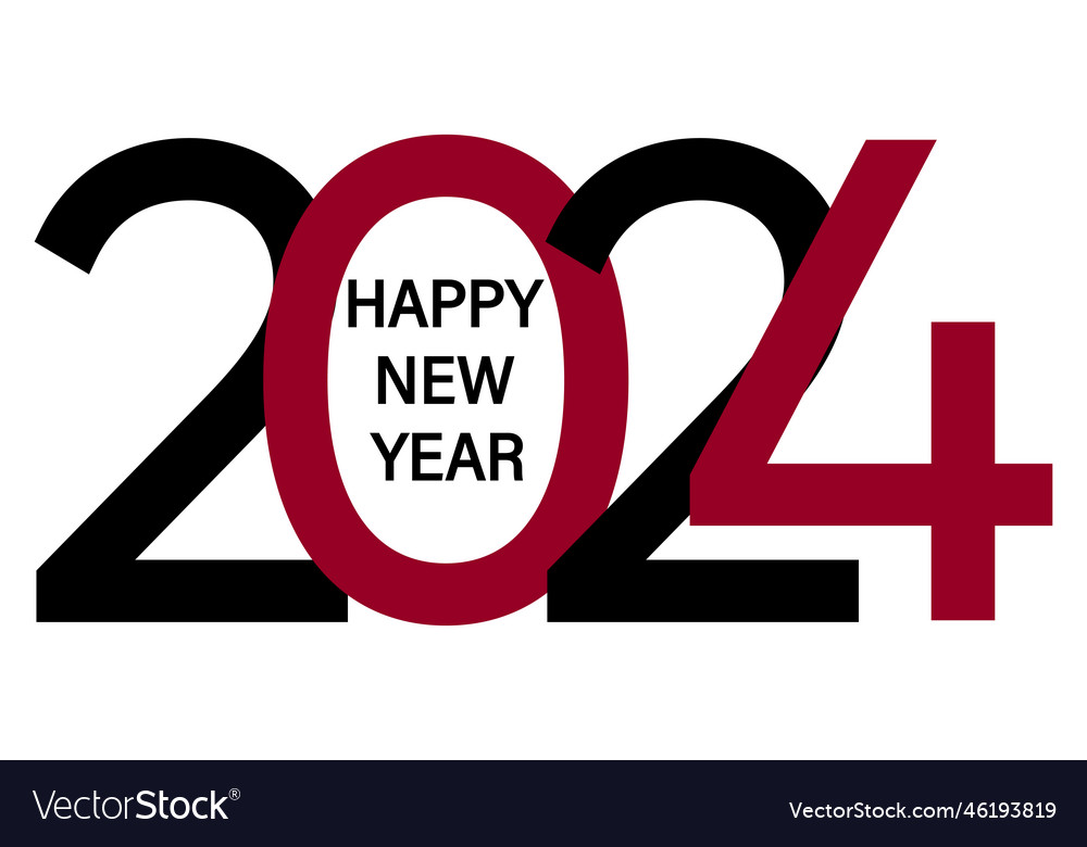 Text design happy new year 2024 cover for 2024 Vector Image