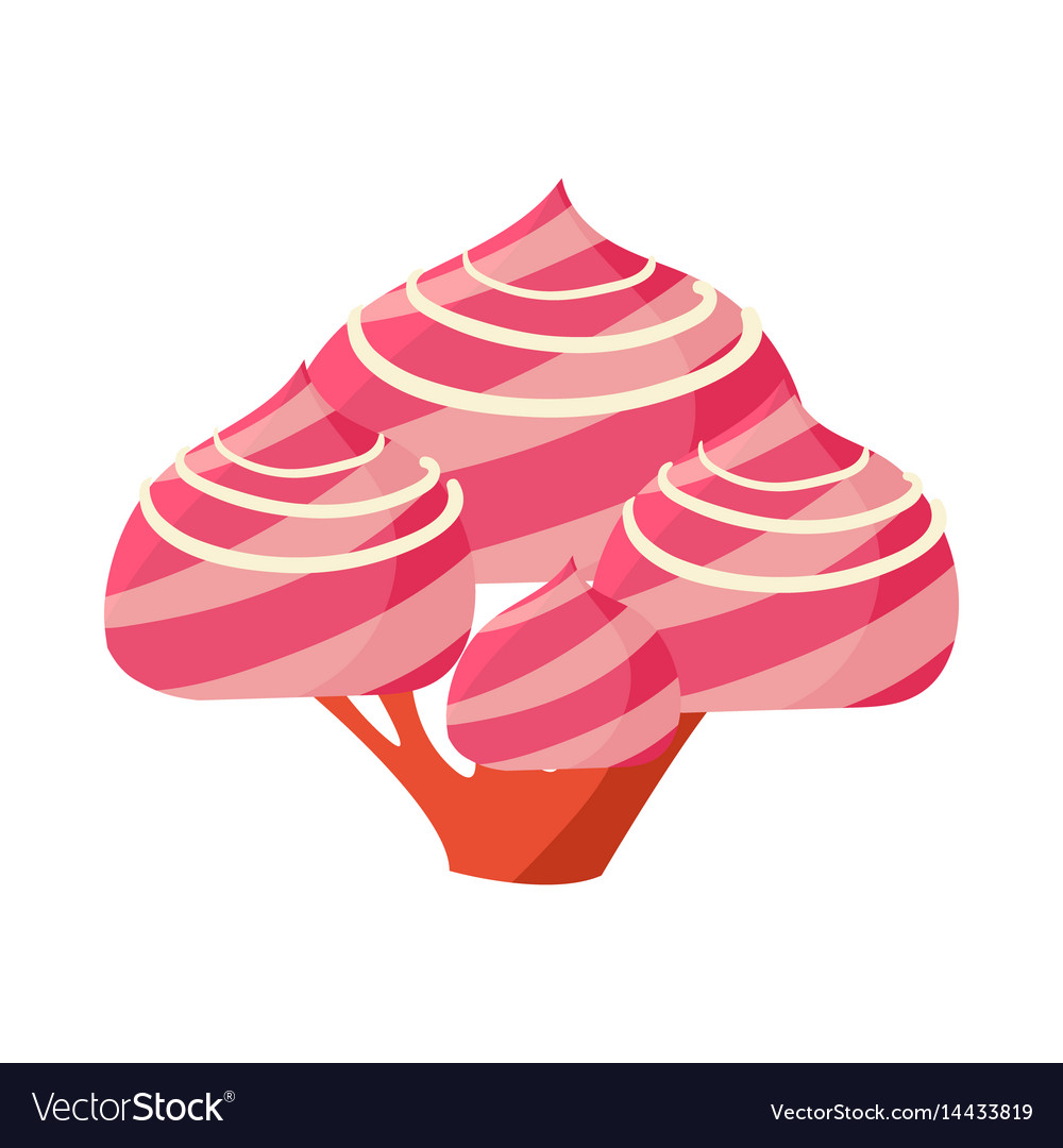 Tree made of pink marshmallow colorful cartoon Vector Image Tree made of pink marshmallow colorful cartoon Vector Image