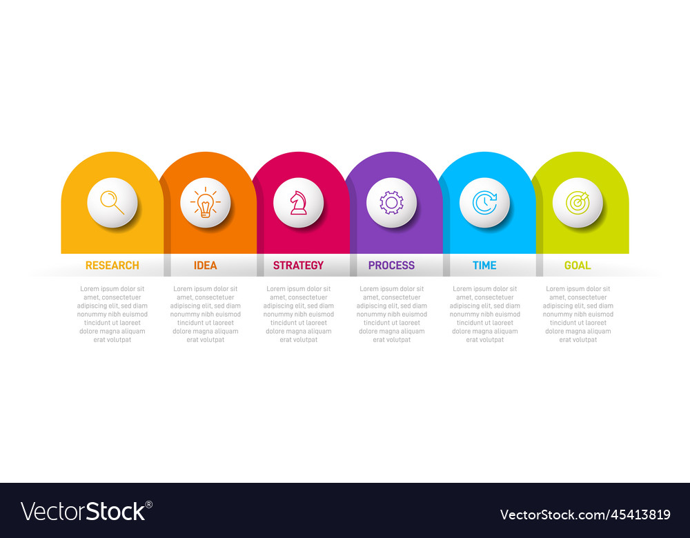 Vertical infographic design with icons and 6