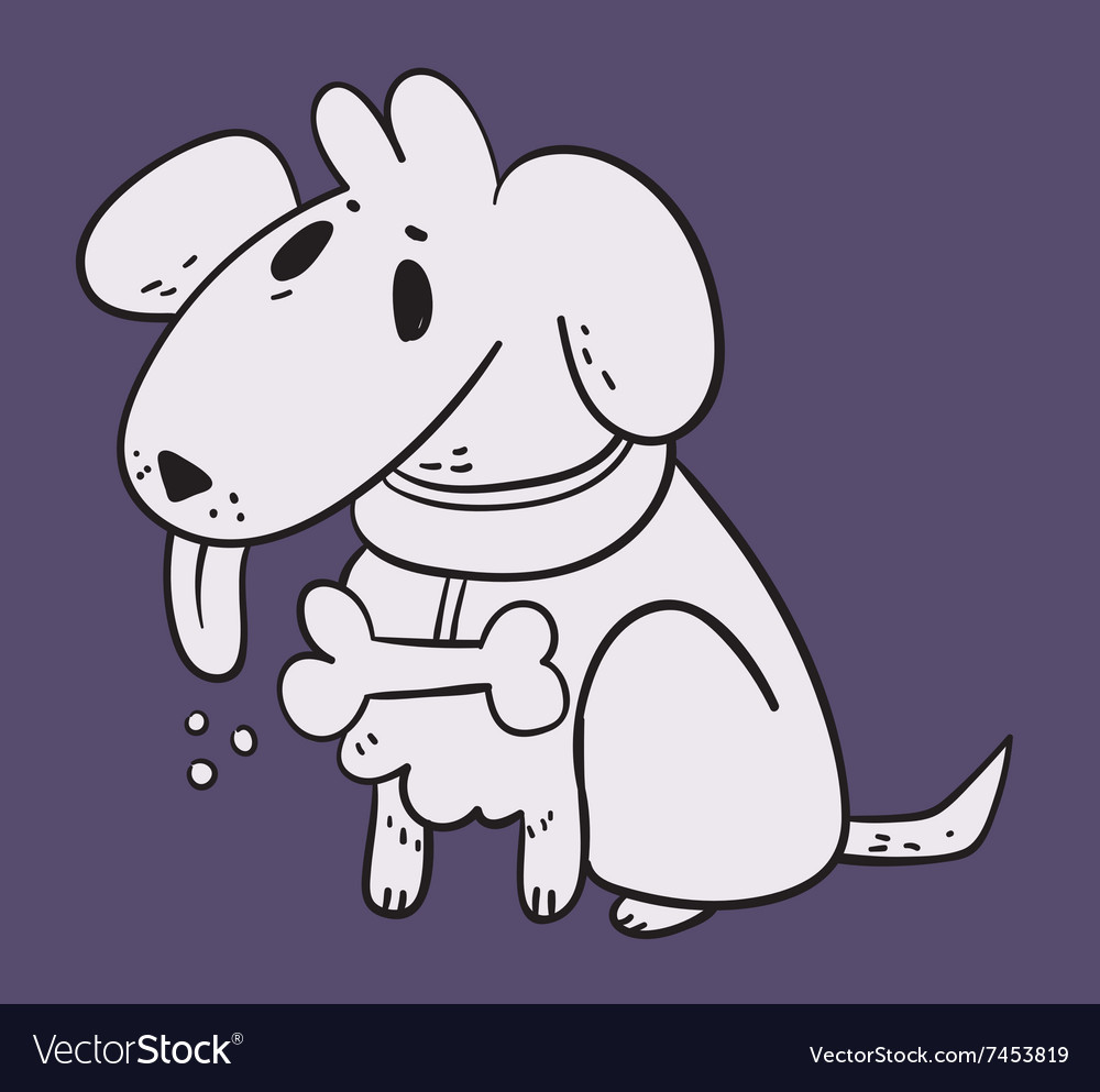 White dog in purple background