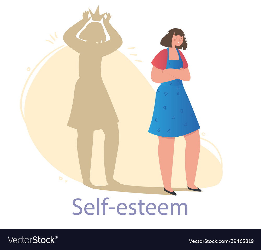 Young female character is standing with her inner Vector Image