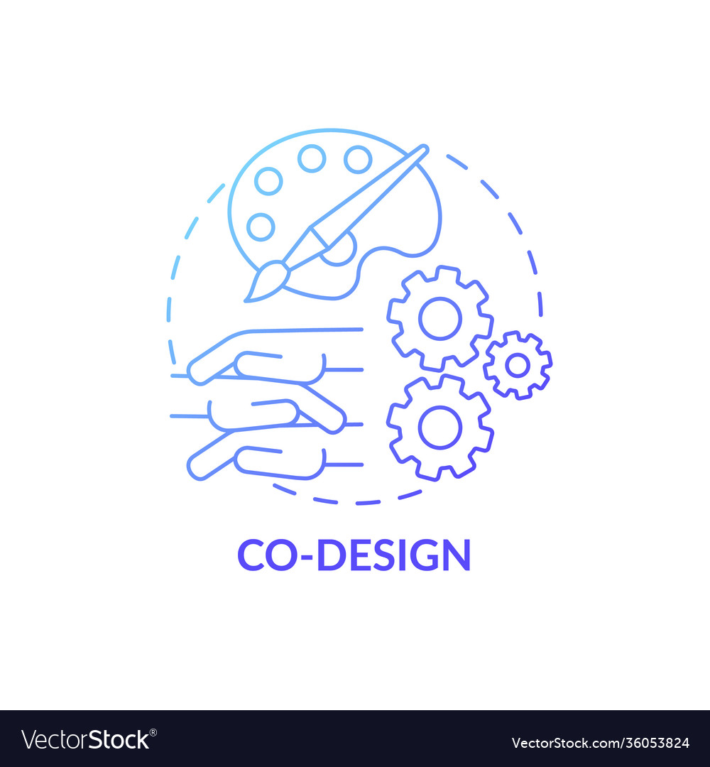 Co-design concept icon Royalty Free Vector Image