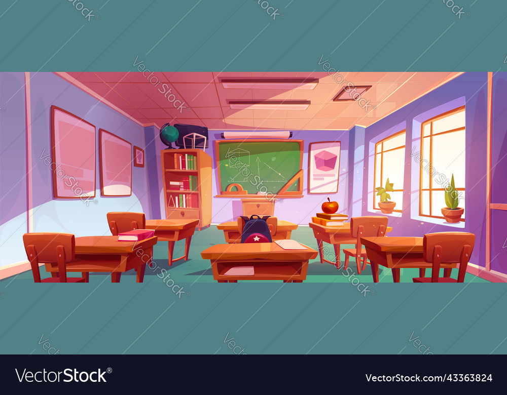 Geometry classroom interior school class room Vector Image