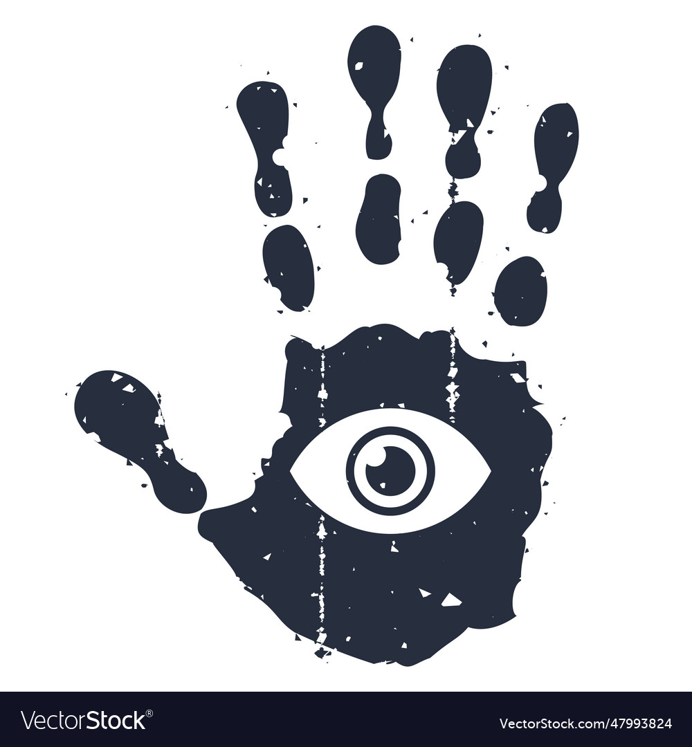 Handprint with an eye clairvoyance divination Vector Image