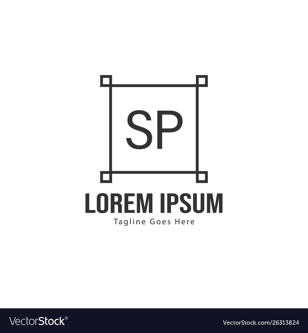 Initial sp logo template with modern frame Vector Image