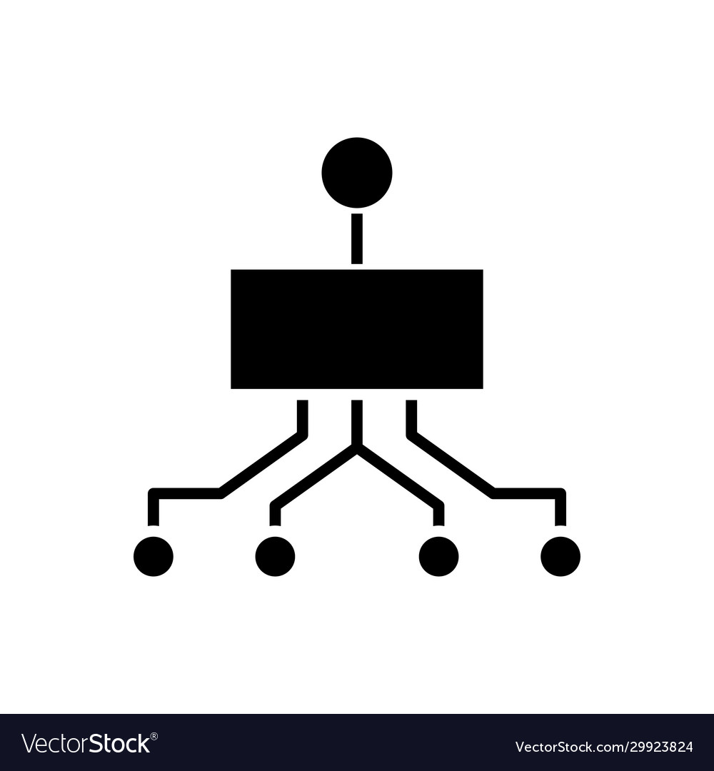 Logical diagram black icon concept Royalty Free Vector Image