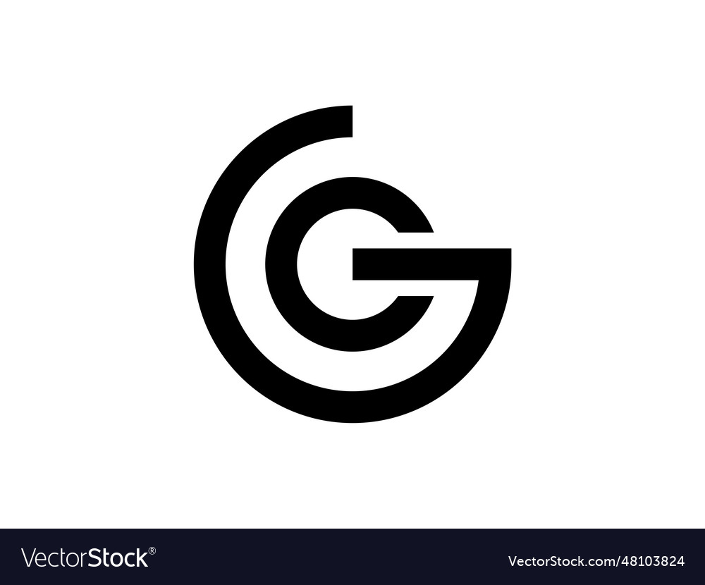 Modern monogram letter gc or cg logo design Vector Image