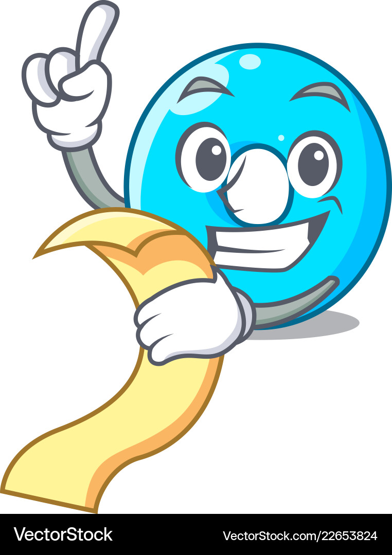 With menu cartoon the number zero color blue Vector Image