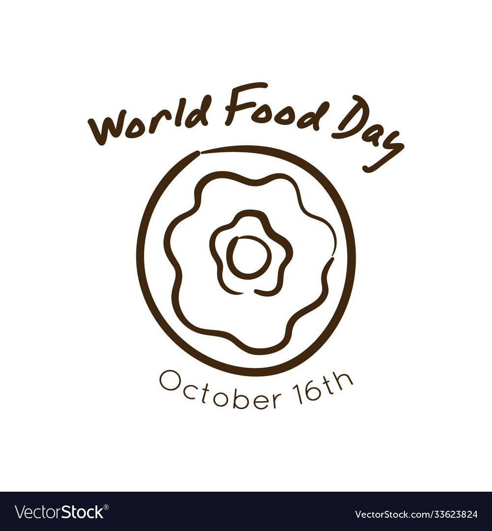 World food day celebration lettering with donut