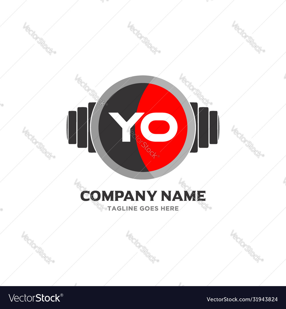 Yo letter logo design icon fitness and music