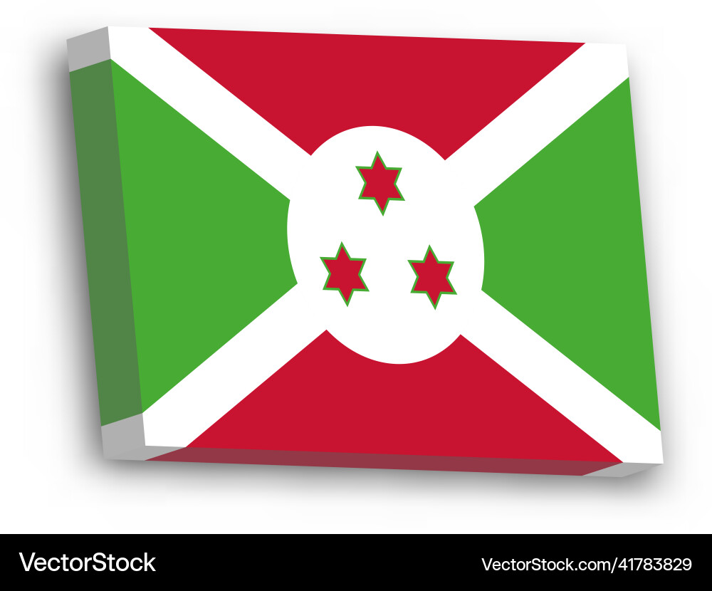 3d flag of burundi Royalty Free Vector Image VectorStock