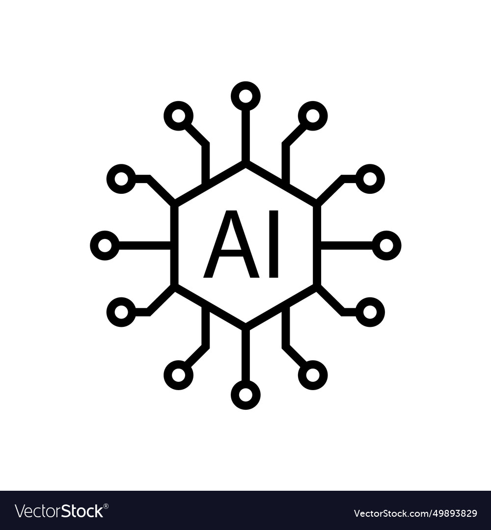 Artificial intelligence ai processor chip Vector Image