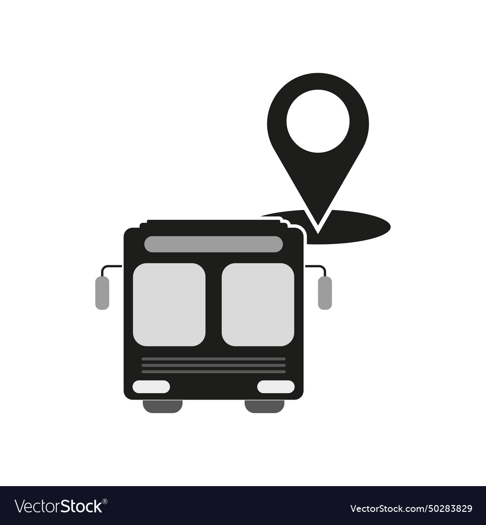 Bus stand location icon address symbol Royalty Free Vector