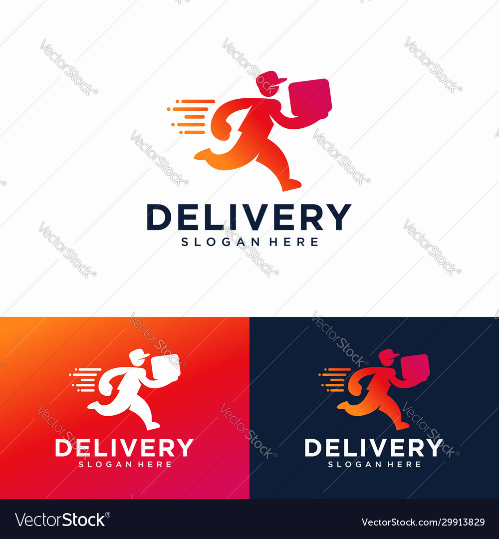 Fast delivery logo design template Royalty Free Vector Image