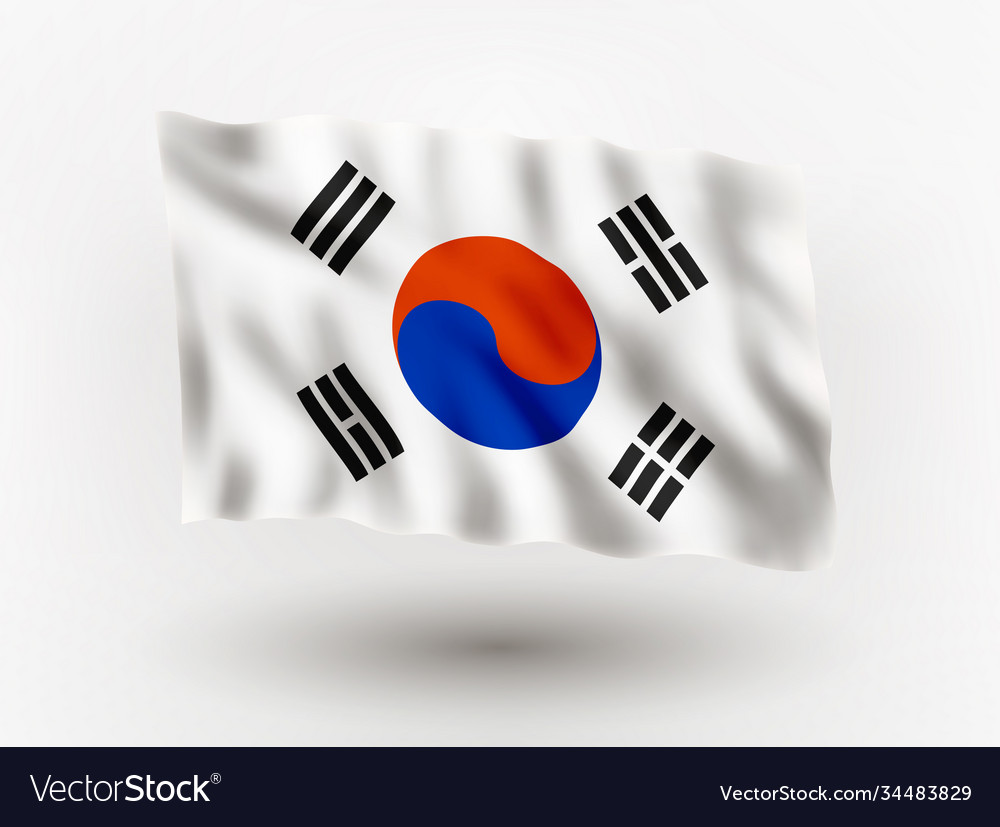 Flag korea Royalty Free Vector Image - VectorStock