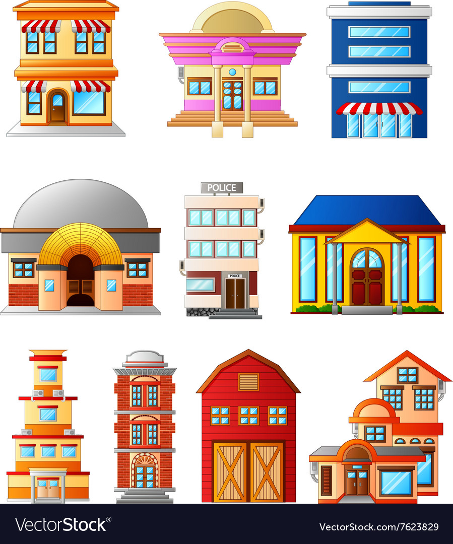 Set several buildings