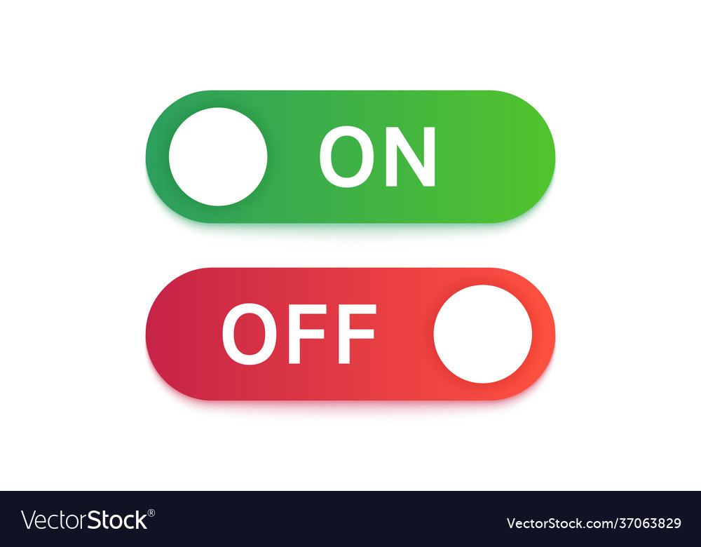 Turn on and off buttons in green red