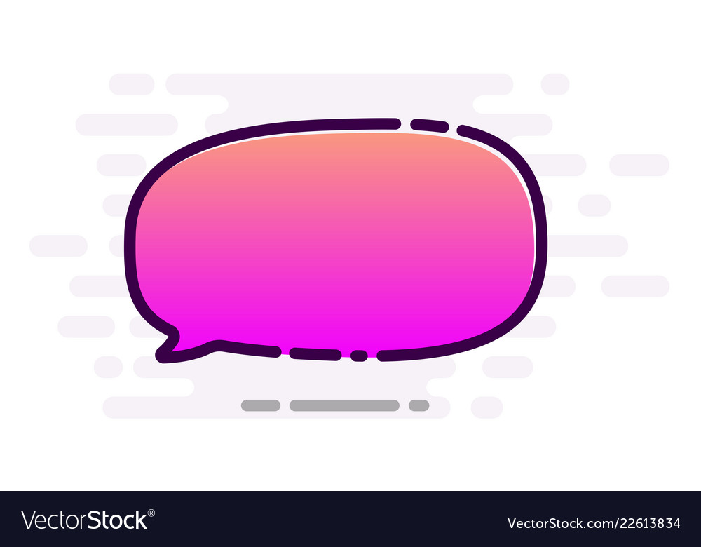 Pink gradient speech bubble on white background Vector Image